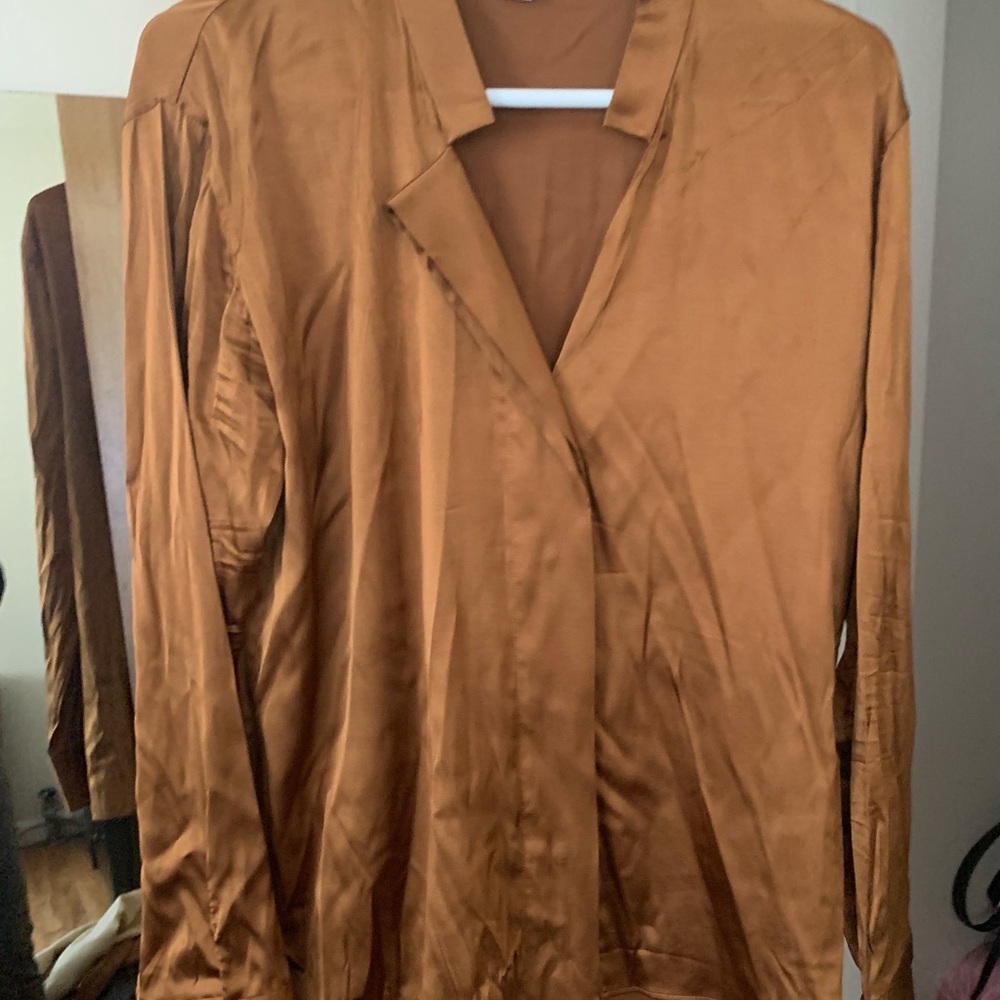 Boss by Hugo boss brown satin blouse size S